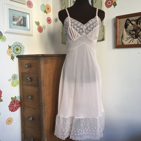 Vintage Other - Vintage Lace Slip, Mid Century Lingerie Nightgown